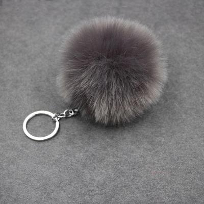 Bonito pompom colorido bola fofa chaveiro falso pele de coelho chaveiro adorável moda feminina jóias