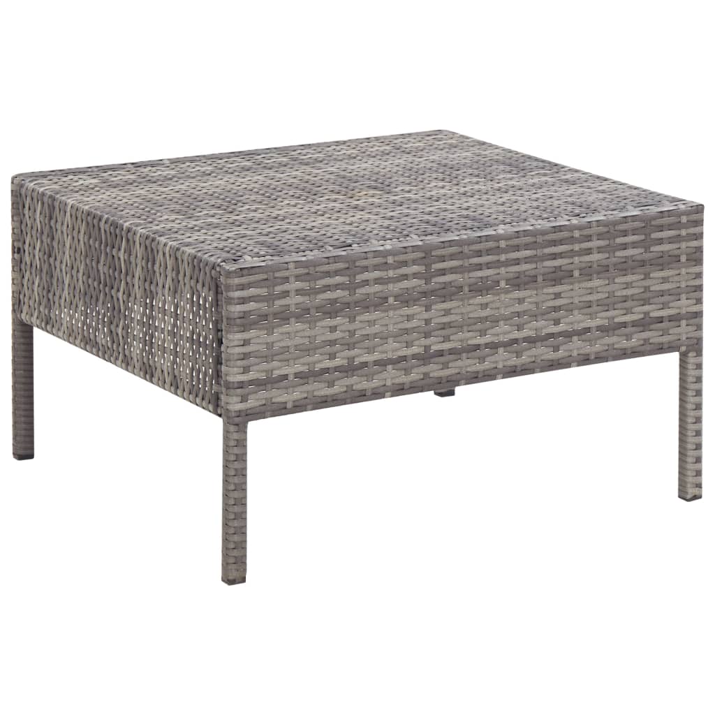 6 Piece Garden Sofa Set with Cushions Poly Rattan Grey