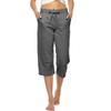 Women's Fashion Casual Color Elastic Waist Drawstring Cropped Pants