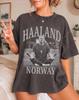 Erling Haaland Norvegia Maglietta Vintage Uomo e Donna Abbigliamento Estivo Moda Alta Qualità Manica Corta Top Streetwear