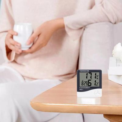 Indoor Room Electronic Temperature Humidity Meter Digital Display Thermometer Hygrometer Alarm Clock Measurement Instrument