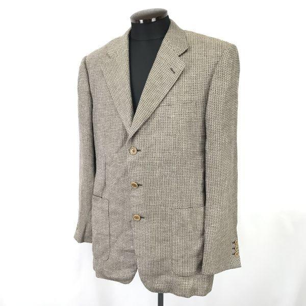 mila schon Italy Linen Silk Tailored Jacket Men L 50 Brown Blazer Spring Summer(USED)