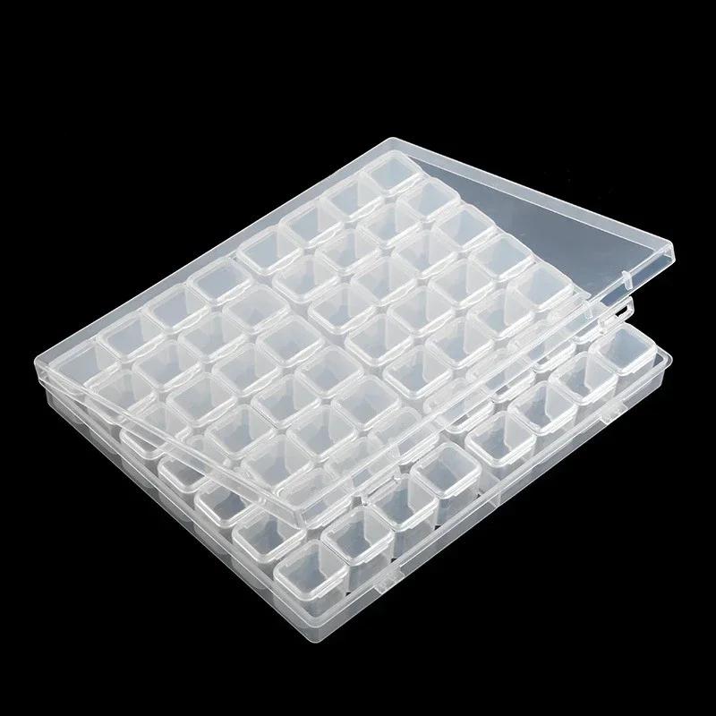 28/56 Grids DIY Diamond Jewelry Storage Box Grids Clear Nail Art Rhinestones Tools Display Storage Case Organizer Box