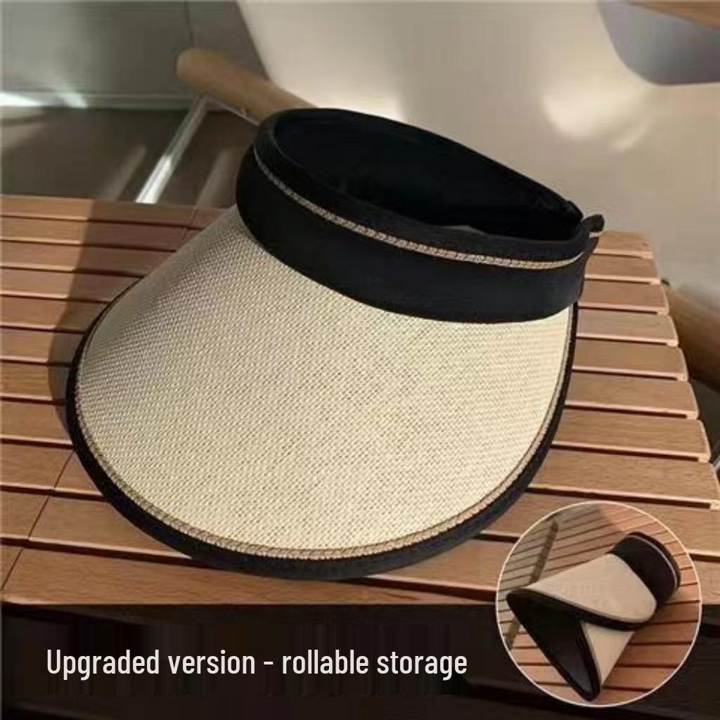 Ultraviolet Protection Wide Brim Sun Visor Hat for Summer Beach and Travel.