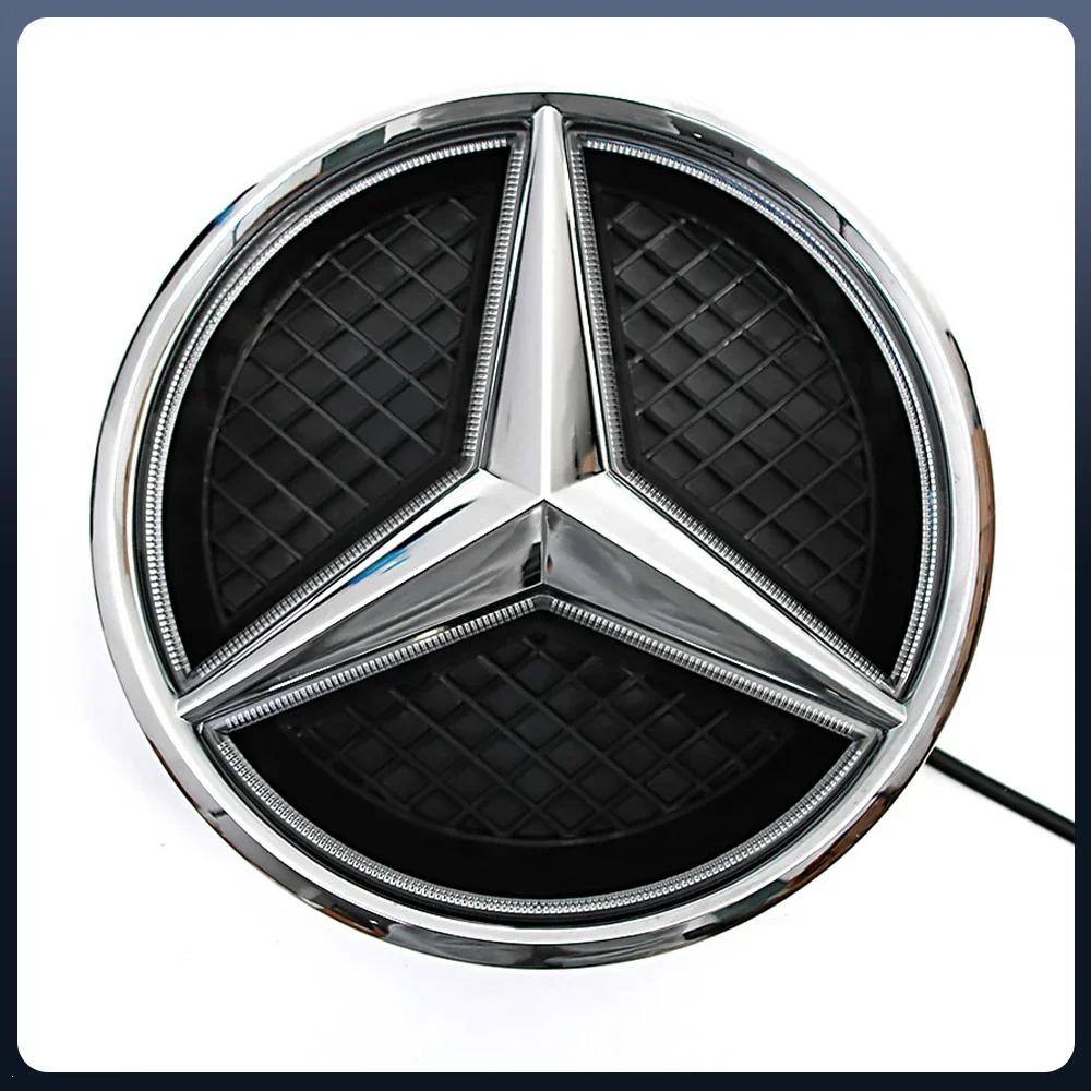 2025 Hot For Mercedes Benz For Mercedes Benz Silver And Black Emblem Front Grille Illuminated Logo Star Badge W176 W246 W205 W21