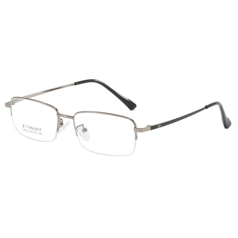 Metal Anti Blue Light Reading Glasses Men Small Square Ultra Thin Half Frame Presbyopic Eyewear for Male