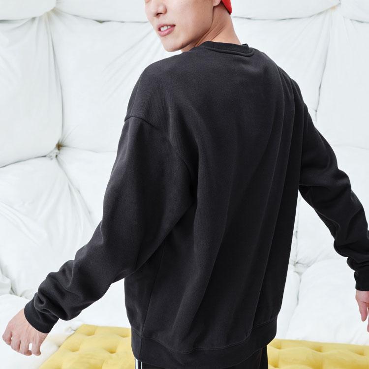 Adidas Neo Sweatshirts Unisex Black Crew Neck Moderate Regular HY9654