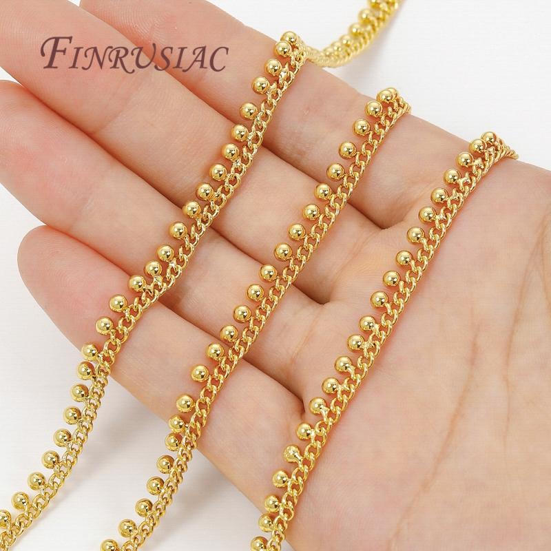 0.5-1 Meter 18K Gold Plated Oval Curb Cuban Chains For Jewelry Making Supplies,DIY Necklace Bracelet Chain Bulk Chains Wholesale