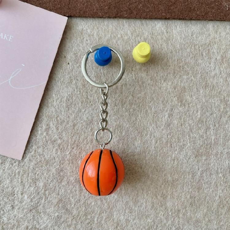 Unique Sports Keychain Resin Football Basketball Volleyball Charm Creative Decoration Gift For Coaches Players Fan