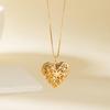 Gold Plated Heart-shaped Pendants Can Openable Photo Frame Love Faith Hope Locket Pendant Necklace Family Jewelry Gift
