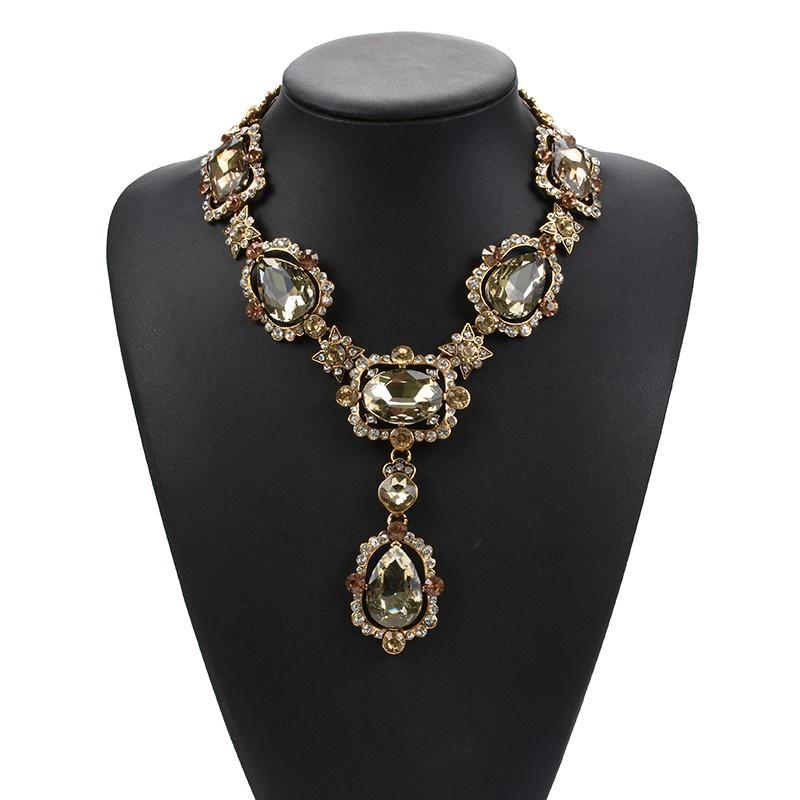 Alloy Pendant Exquisite Necklace With Gemstone Inlay Perfect For Wedding Celebrations And Memories Travel