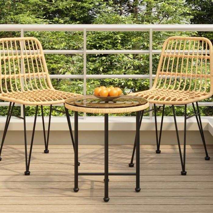 VidaXL Dining Table Ø50 Cm Tempered Glass and Steel 319432