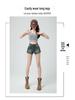 Women's High-Waisted A-Line Retro Denim Shorts - Summer Lightweight Elastic Hot Pants