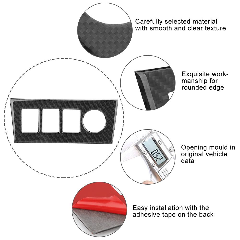 Carbon Fiber Sticker Center Console Cigarette Lighter Panel Trim Cover Interior Car Accessories Fit