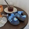 Korean Children's Casual Shoes Fashionable Retro Sports Shoes Lace Pearl Bow German Training Shoes