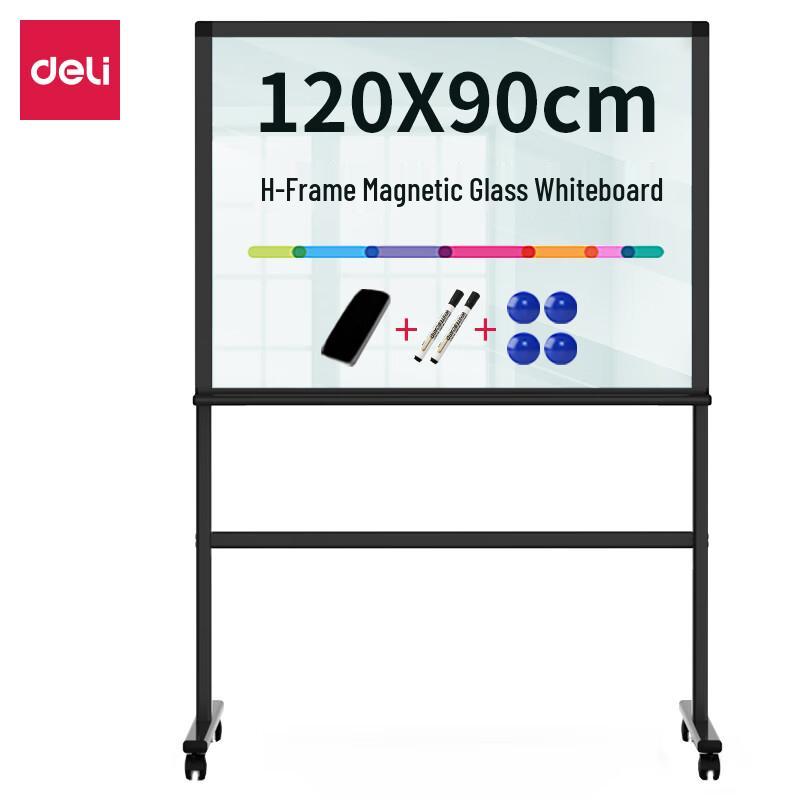Deli H-Frame Magnetic Glass Whiteboard