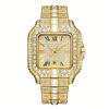 Women's watch, elegant square design, set with zirconia, quartz movement, with calendar function, elegant and fashionable. Ideal