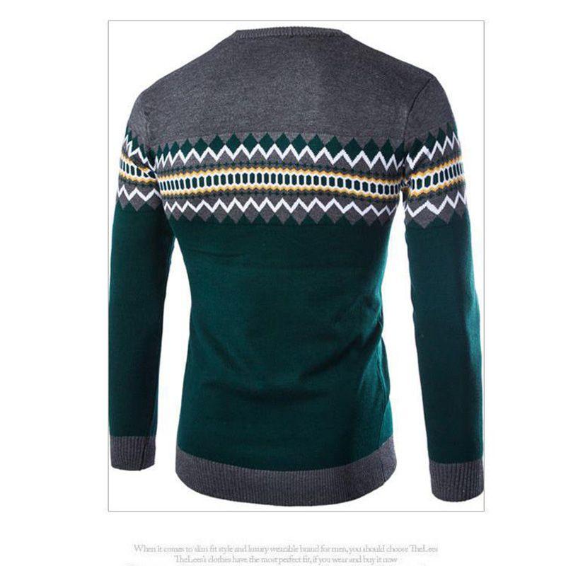 Stylish Men's Turtleneck Sweater In Jacquard British Fashion For Casual Wear