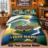 Rapid Wien FC Pattern Bedding 3Pcs Set Custom Name, Bed Sheet And Pillowcases For Home Bedroom