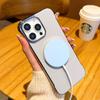 For iPhone 15 Pro Max Case Compatible with MagSafe Borderless PC + PU Leather Phone Back Cover