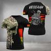 Tricou german Bărbați Skull Flag 3d Print Tops Moda Veteran Mânecă scurtă Tricou cu decolteu Ocazional Grafic Tricouri largi supradimensionate