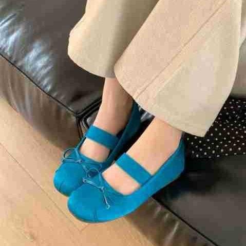 

French Inner Height Increase Mary Jane Shoes Spring Sweet And Gentle Bow Fairy Wind Round Head Shallow Mouth Evening Shoes 35