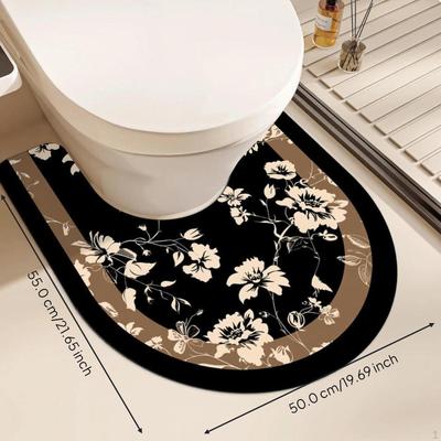 U-vormig Toiletkleed, Diatomeeënaarde Badmat, Antislip, Sneldrogend, Absorberend M0695P Secret Garden