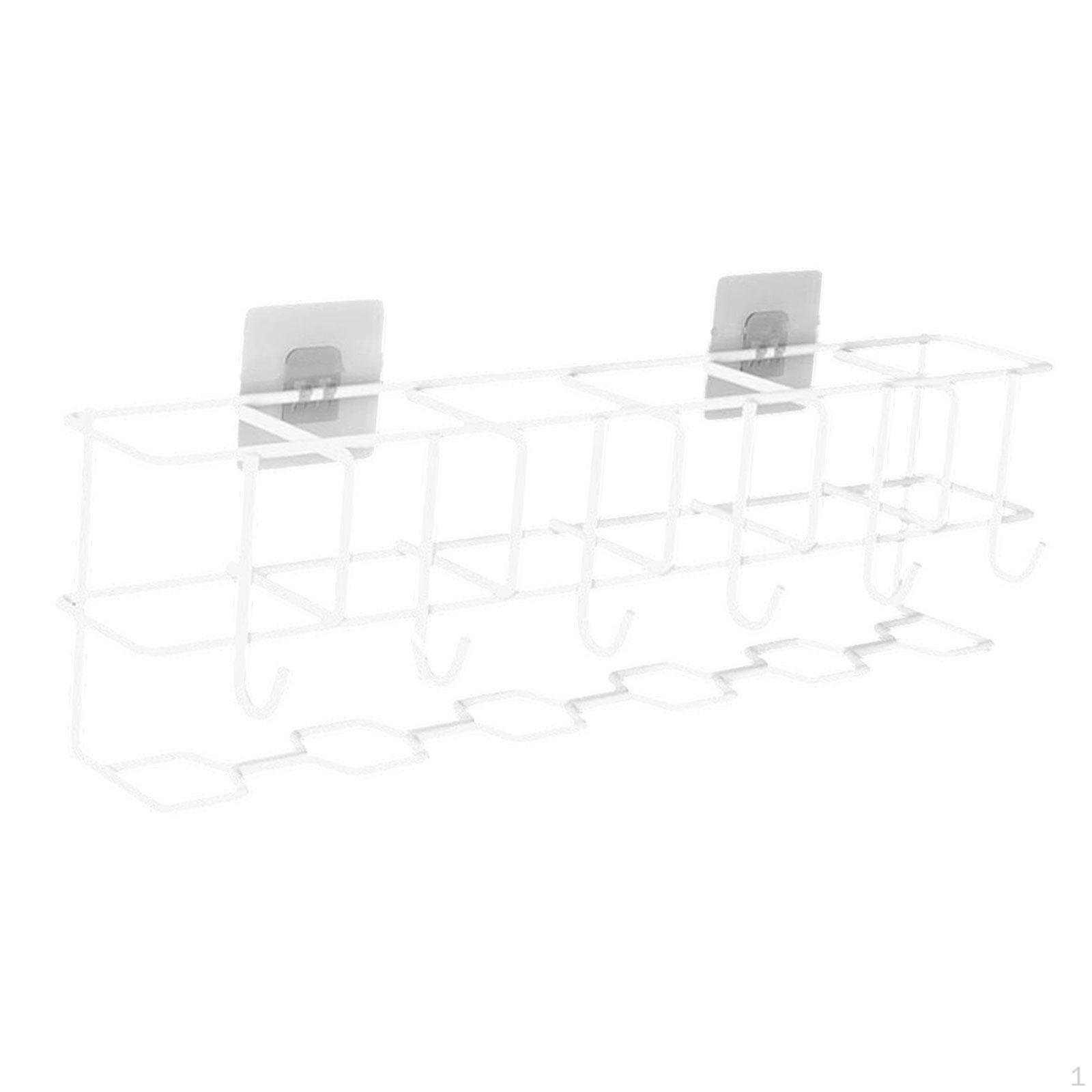 

Підставка для парасольок з вуглецевої сталі, компактна, 6 великих відділень, настінна, полиця для білий