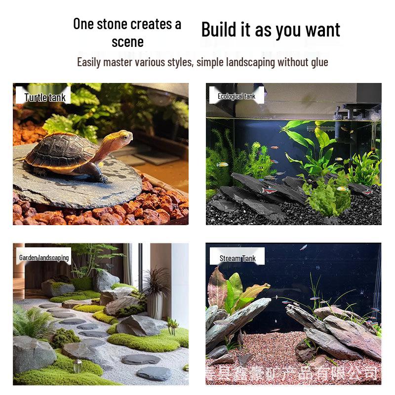 Black Slate Canyon Stone for Aquarium Landscaping