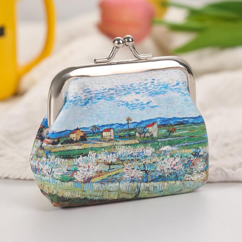 Módní PU kožená peněženka na mince Malba Van Gogha Dámská malá kapsa na drobné Peněženka Mini taška
