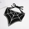 Knitted Cotton Halloween Bat Head Scarf Hat Multifunctional Triangle Scarf Skull Headband for Women Party Cosplay