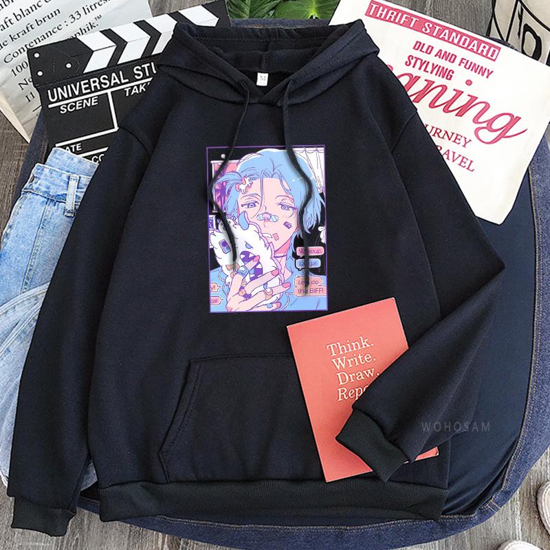 

Kawaii Anime SK8 The Infinity Langa Hoodies Harajuku Aesthetics Cartoon Streetwear Men Women Long Sleeve Patchwork Sweatshirt 3XL