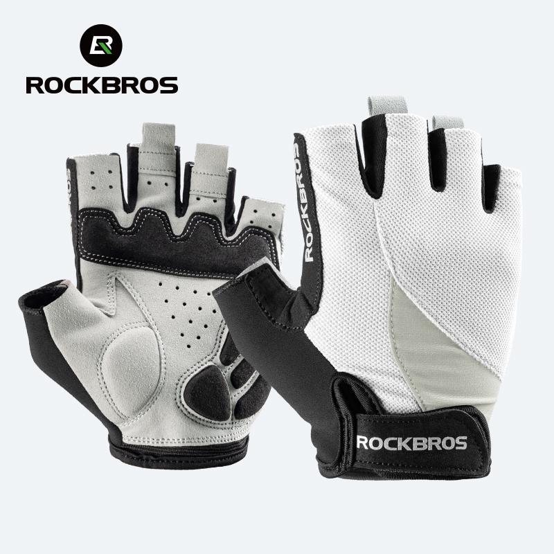 ROCKBROS Guanti da Bici Mezza Dita MTB Strada Primavera Estate Traspiranti Corti Guanti da Bicicletta Uomo Donna Imbottiti in Gel Guanti da Ciclismo