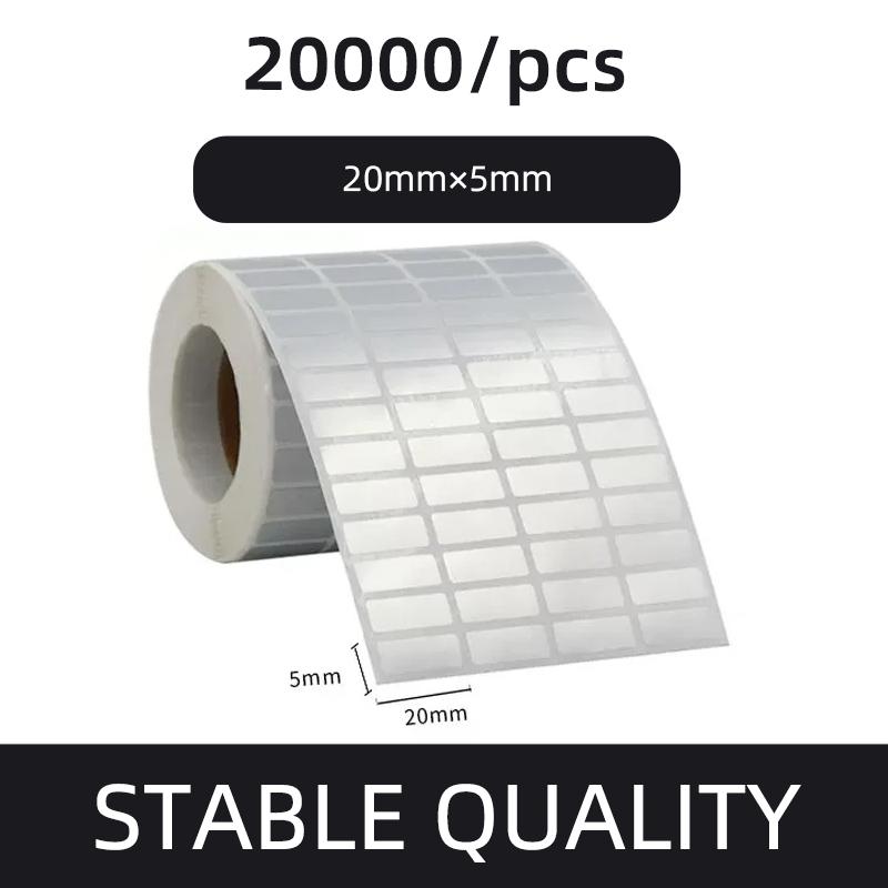 Etiqueta de código de barras PET prata fosca 20 30 40 50 60 70 80 90 100 Fita de transferência térmica Impressora de adesivos