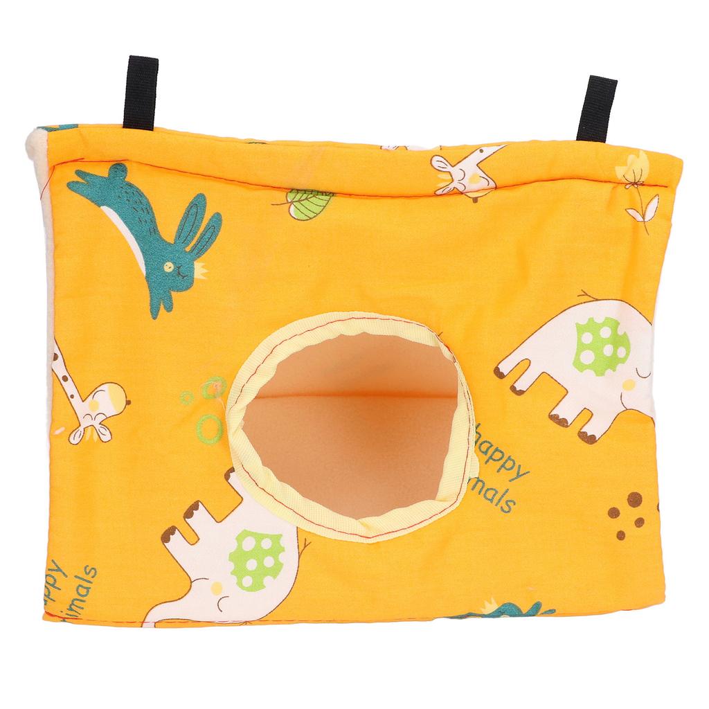 Vogelhaus Faltbar Weich Bequem Flanell Orange Dreieckiges Vogel Hängebett mit Haken für Papageien Hamster Eichhörnchen