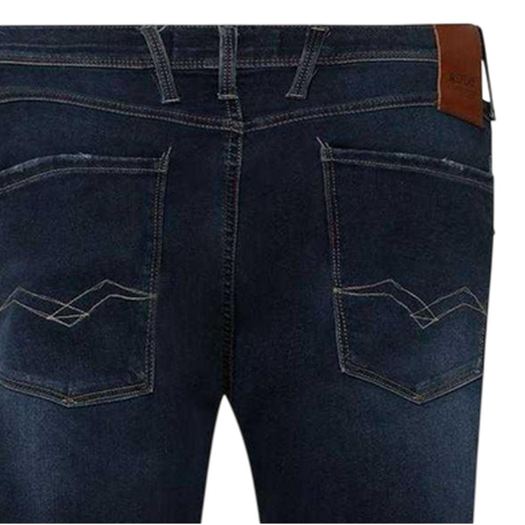 Replay Mens Anbass Distressed Slim Jeans