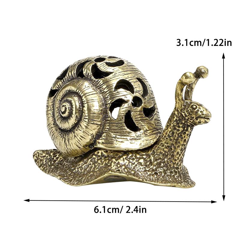 1Pcs Censer Snail Censer Antique Brass Tabletop Tea Pet Home Decoration Tea Pet Home Decoration