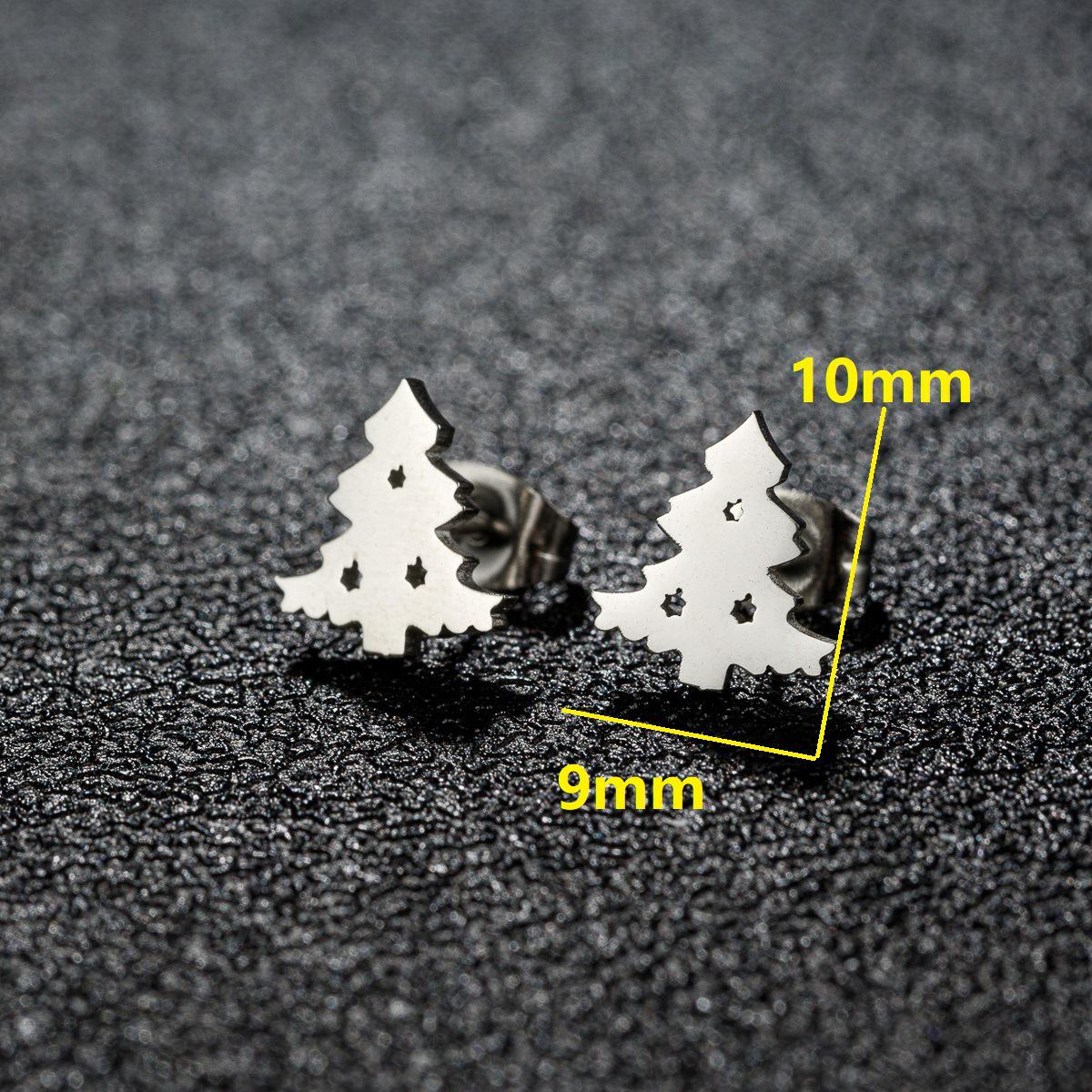 

Серьги-пусеты Мини-елка из нержавеющей стали