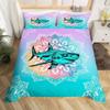 Starfish Duvet Cover, Boho Mandala Flower Bedding Set for Boys Girls,Ocean Animal Comforter Cover, Exotic Geometric Quilt Cover