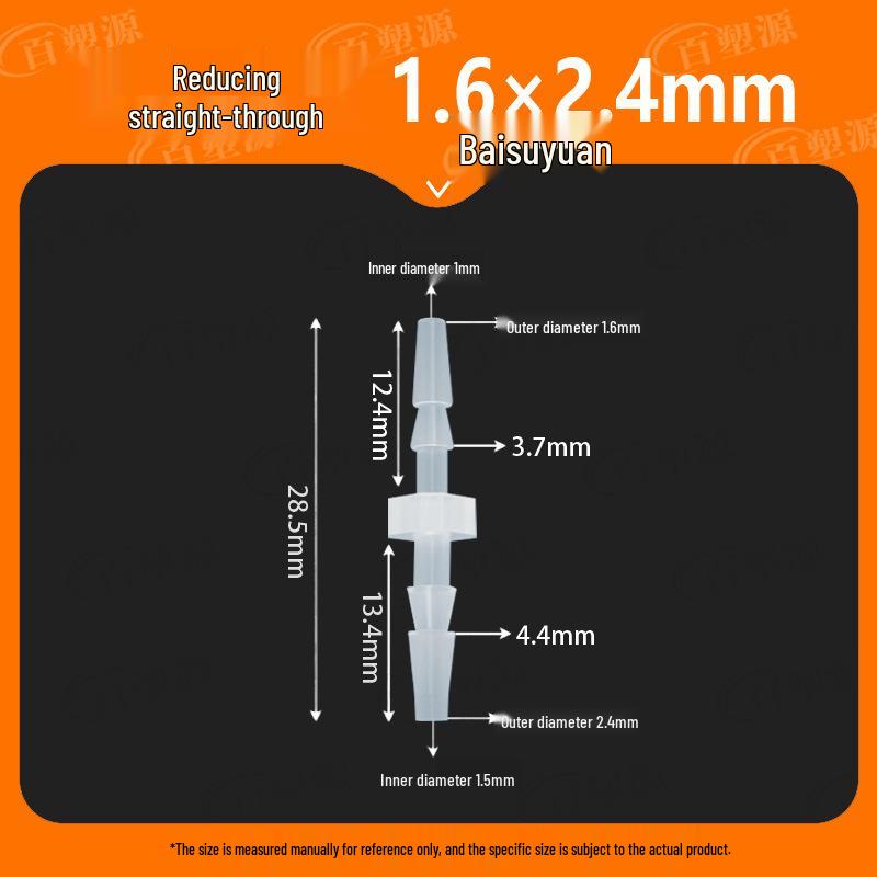 Two-Way Straight Through Plastic Hose Reducer Connector for Fish Tanks