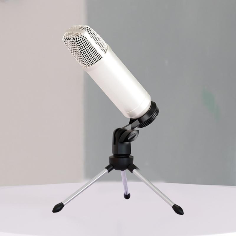 Adjustable Desktop Microphones Tripods Stand with Phone Holder Universals Clamp for Recording Live Streaming and Podcasting Sturdy Base