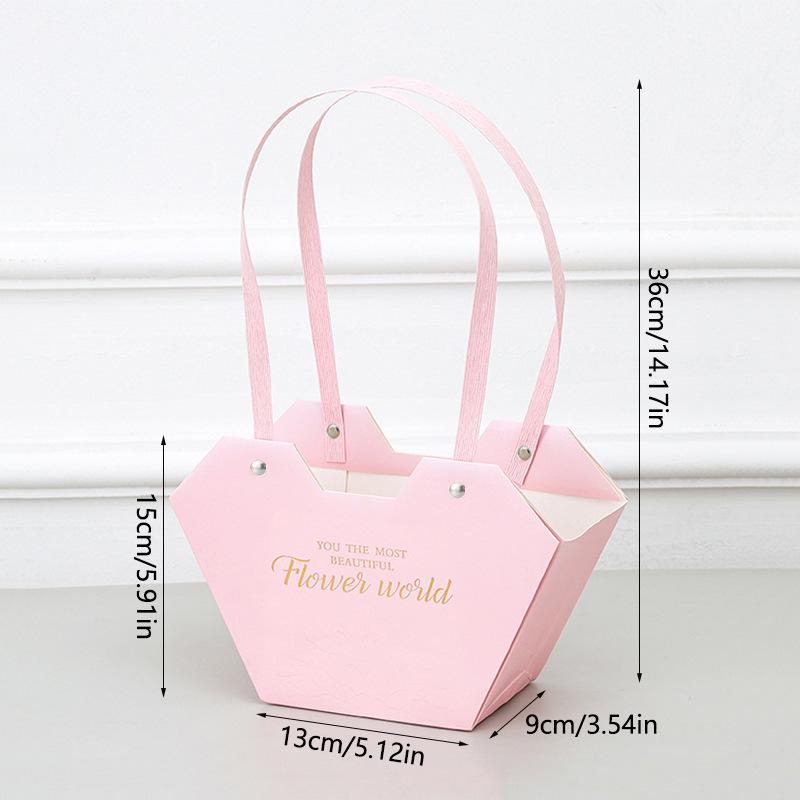 1Pc Portable Flower Basket Rose Flower Wrapping Box Gift Bag For Wedding Birthday Christmas Party Flower Bouquet Decor Supplies