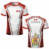 T-shirt da Calcio con Stampa Emblema Bandiera del Canada Maglia Traspirante per Allenamento all'Aperto Magliette Estive Sportive Casual Asciugatura Rapida Girocollo