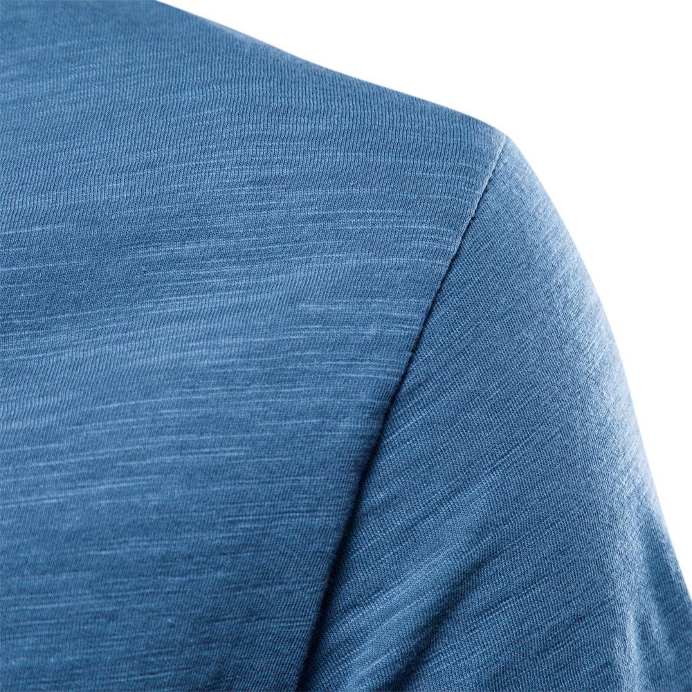 Summer Men's Solid Bamboo Cotton V-Neck T-Shirt - Hot Selling European & American Style