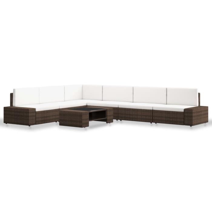 VidaXL Garden Furniture Set 7 Pcs Woven Resin Brown
