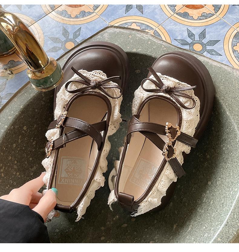 Black Bow, Light Mouth, Platform Small Leather Shoes for Women's 2025 New Spring and Autumn Versatile Skirt, Mary Jane Single Shoes.