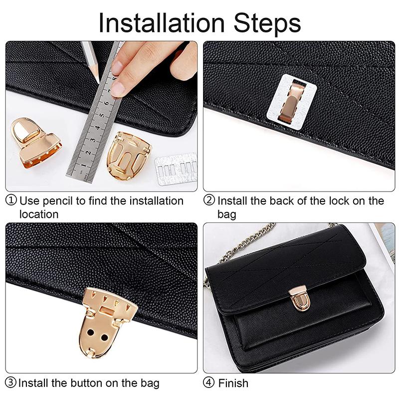 5Pcs Metal Locks Bag Clasp Catch Buckles For Handbags Shoulder Bags Purse Totes Closures Snap Clasps Diy Craft Accessories