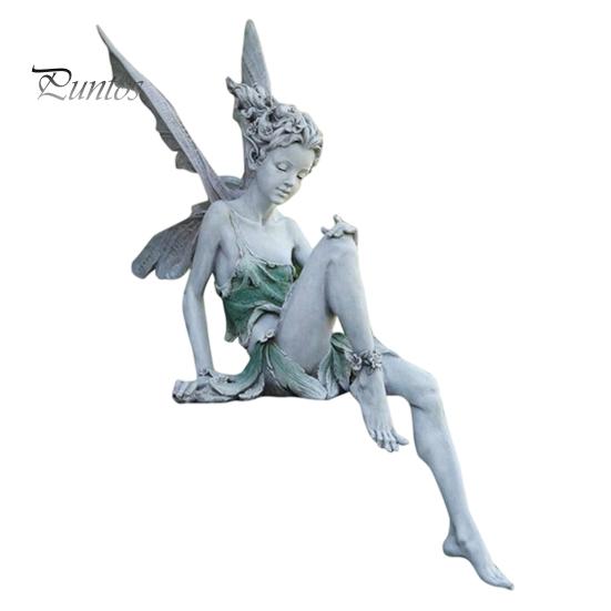 Forest Theme Home Accents Flower Fairy Garden Ornaments, Resin Miniature Figurines with Butterfly Wings for Small Figures Balcony Indoor Outdoor