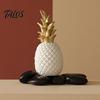 Solid Resin Pineapple Ornament, Hand-Painted Decorative Figure, Modern Style Wear-Resistant Ornament Home for Living Room Entrance Hall Display