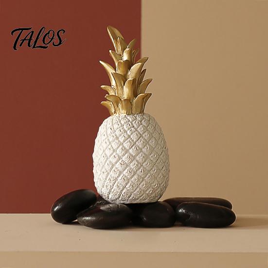 Solid Resin Pineapple Ornament, Hand-Painted Decorative Figure, Modern Style Wear-Resistant Ornament Home for Living Room Entrance Hall Display
